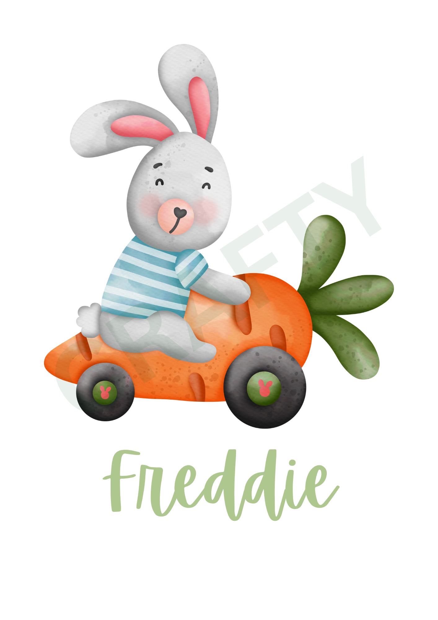 Personalised Easter Name Bunny Sublimation Print