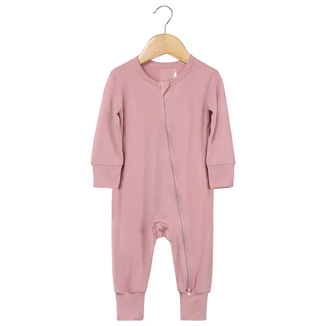 Kids Tales Baby Zipped Romper Sleepsuit - Dusty Pink