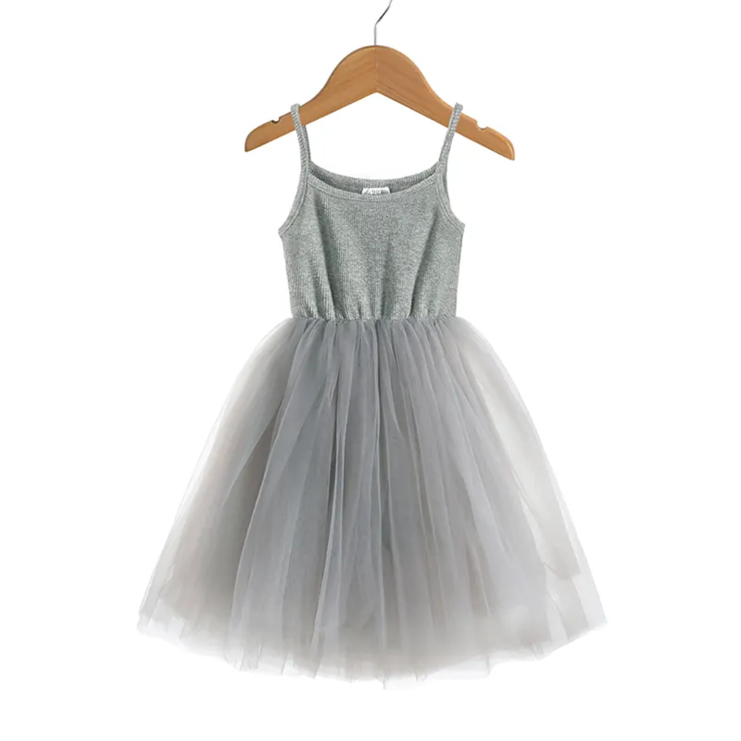 Strappy Tulle Tutu Dress - Grey