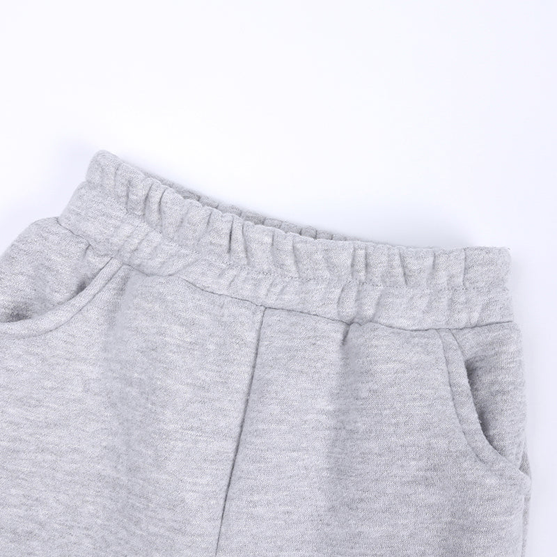 Thick Fleece Hooded Tracksuit - Grey