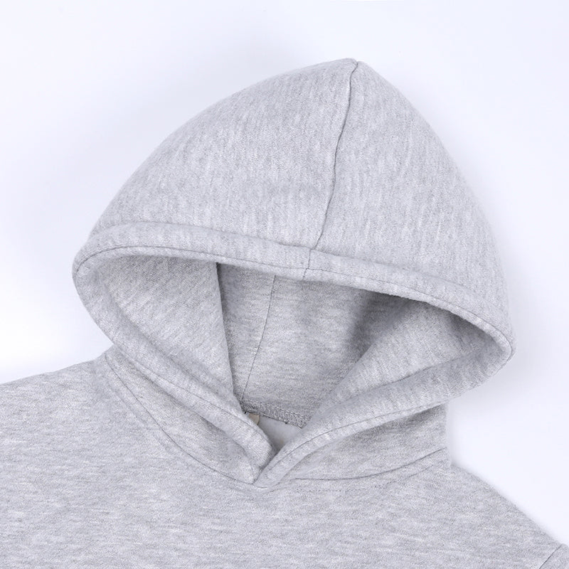 Thick Fleece Hooded Tracksuit - Grey