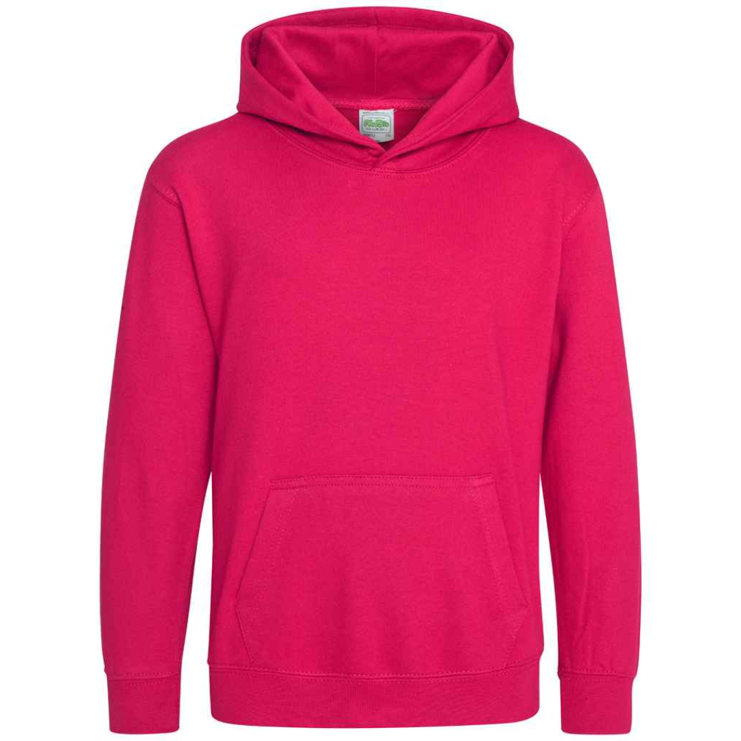 Kids Blank Cotton Hoodie - Trending Hot Pink