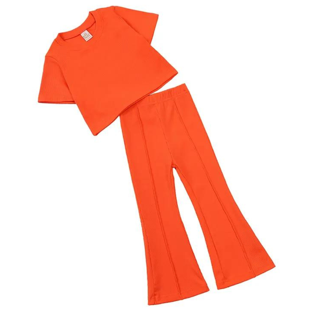 Kids Top & Flares Co-ord - Orange