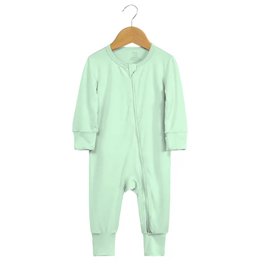 Kids Tales Baby Zipped Romper Sleepsuit - Light Green