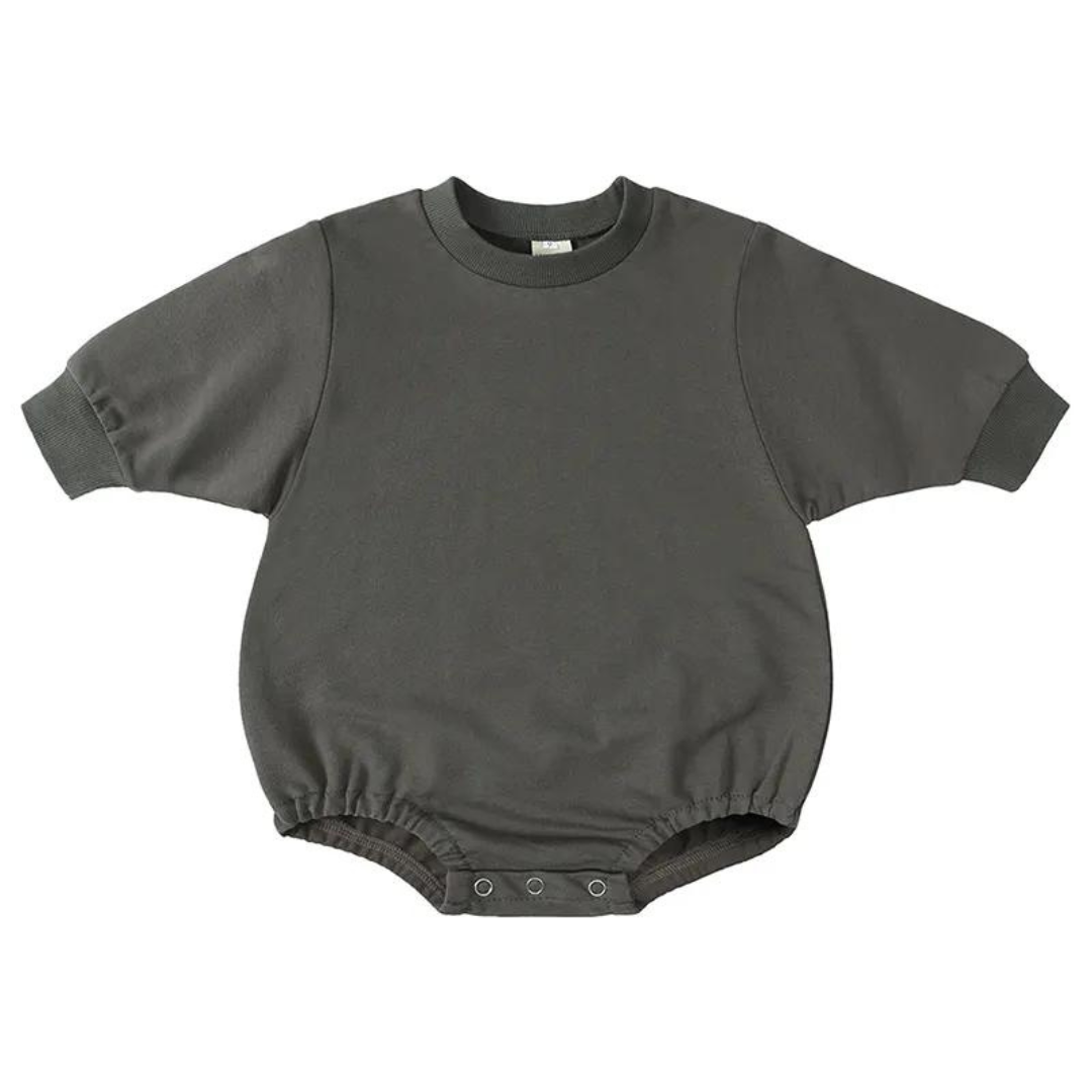 Baby Sweater Romper - Charcoal Grey