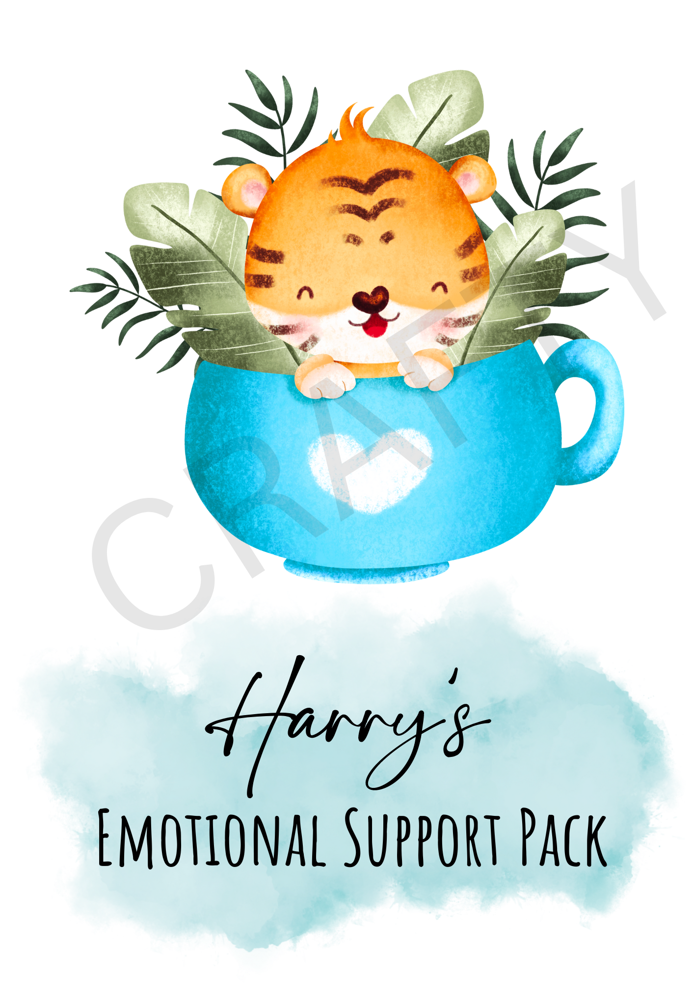 Customised Emotional Support Pack Cute Animal Design Sublimation Print