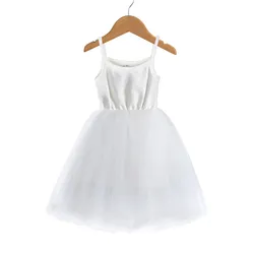 Strappy Tulle Tutu Dress - White
